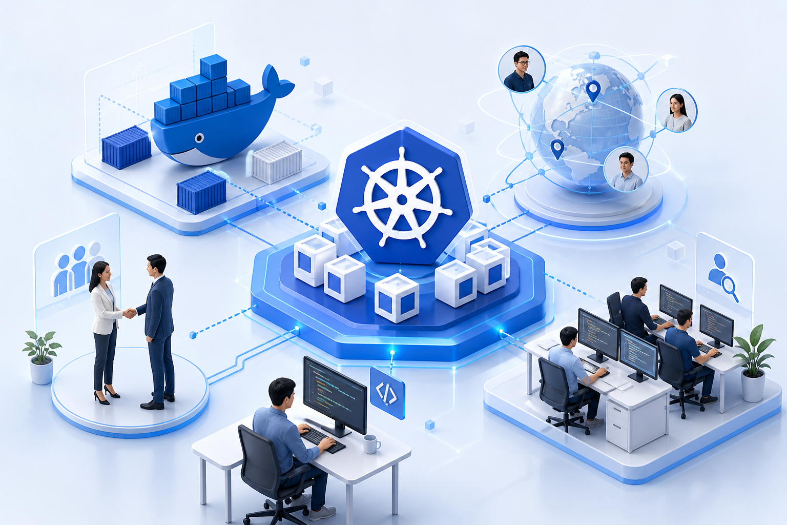 Dịch vụ ph&aacute;i cử lập tr&igrave;nh vi&ecirc;n c&oacute; kỹ năng Kubernetes v&agrave; Docker