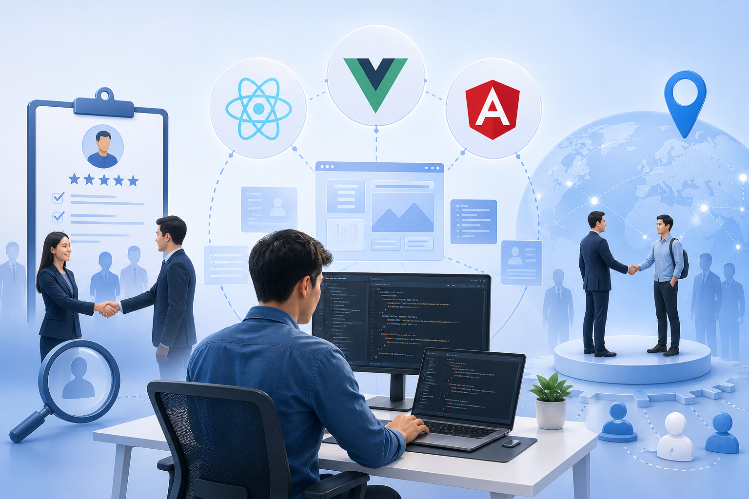 Thu&ecirc; Frontend Developer chuy&ecirc;n ReactJS, VueJS v&agrave; Angular