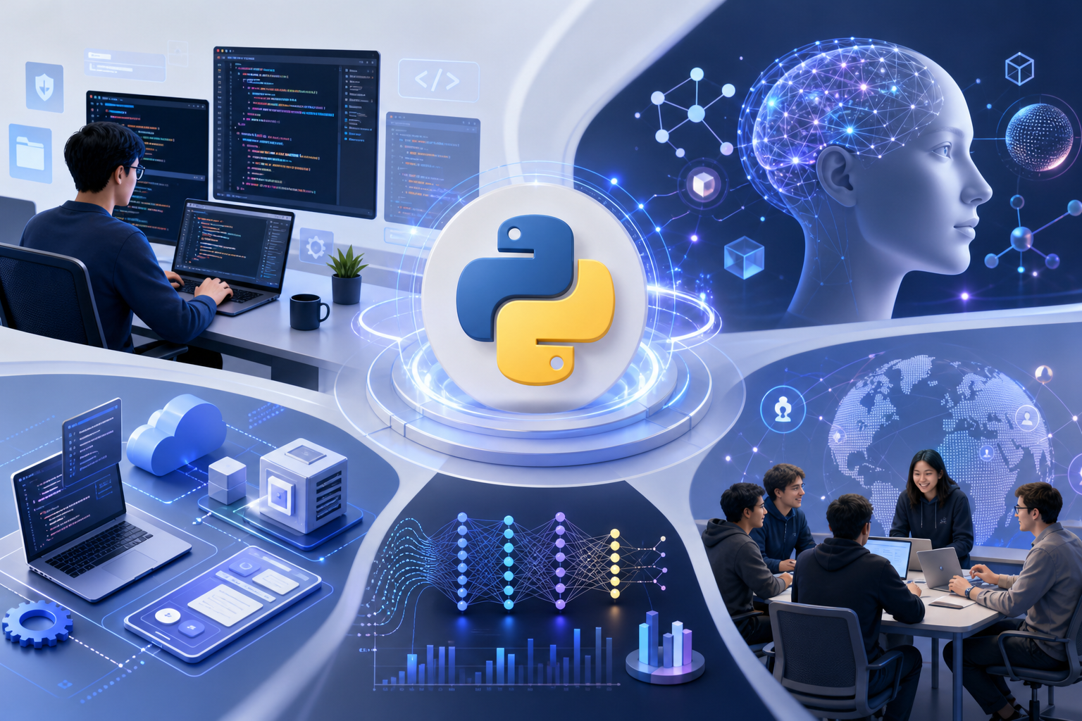 Python được ứng dụng như thế n&agrave;o trong AI v&agrave; ph&aacute;t triển phần mềm?